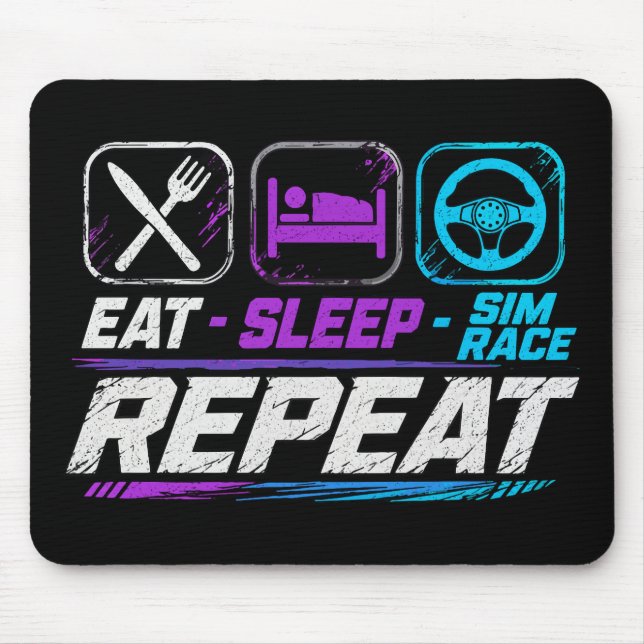 Tapis De Souris Manger dormir sim course répéter pour les fans de  (Devant)