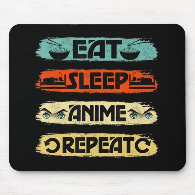 Tapis De Souris Manger Sleep Anime Répéter Ramen Kawaii Japonais M (Devant)
