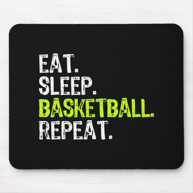 Tapis De Souris Manger Sleep Basketball Répéter Lecteur Fun Cool L (Devant)