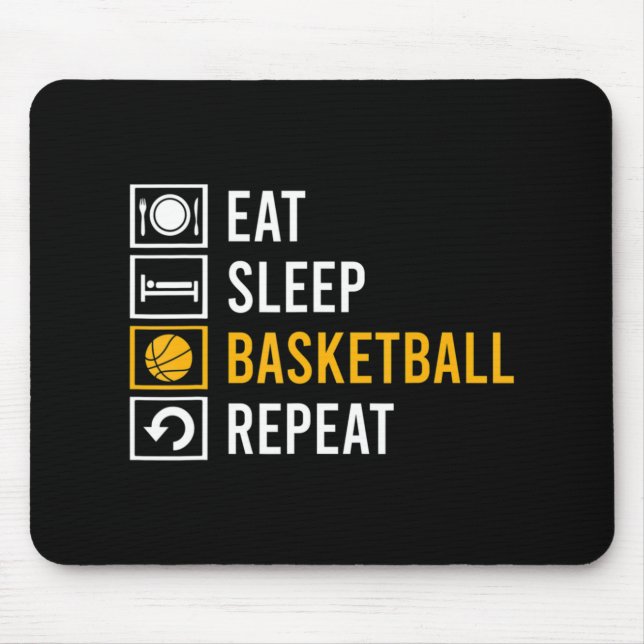 TAPIS DE SOURIS MANGER SOMMEIL BASKETBALL RÉPÉTER (Devant)