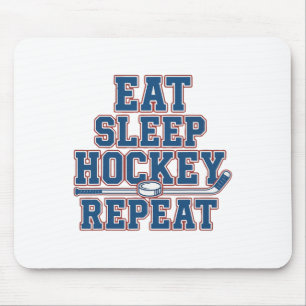 Tapis De Souris Manger Sommeil Hockey Répéter Hockey sur Glace Pou