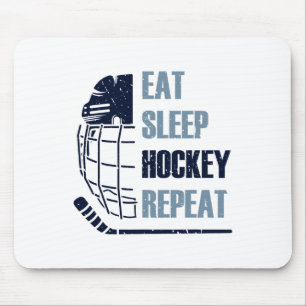 Tapis De Souris Manger Sommeil Hockey Répéter Masque Drôle Autocol