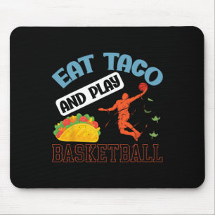 Tapis De Souris Manger un taco et jouer au basket-ball Mexico Cinc