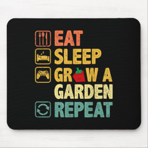 Tapis De Souris Mangez Dormir Croissance Un Jardin Répéter Jeu Drô