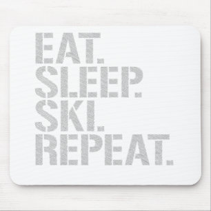 Tapis De Souris Mangez la répétition de ski de sommeil