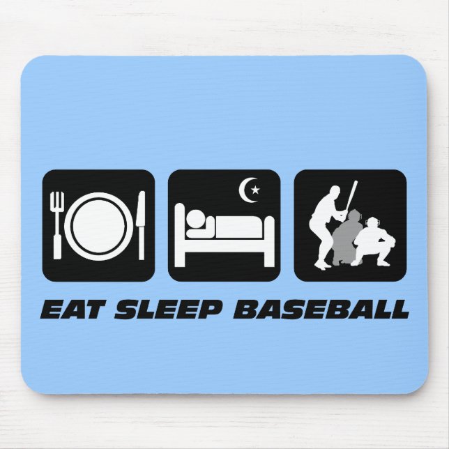 Tapis De Souris Mangez le base-ball de sommeil (Devant)