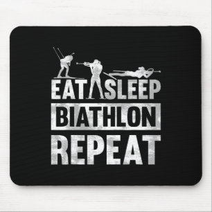 Tapis De Souris Mangez Le Biathlon Du Sommeil Répétez Le Motif Pou