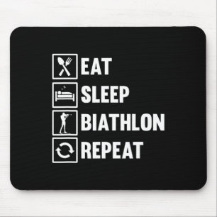 Tapis De Souris Mangez Le Biathlon Du Sommeil Répétez Le Motif Pou