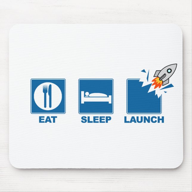 Tapis De Souris Mangez le lancement de sommeil (Devant)
