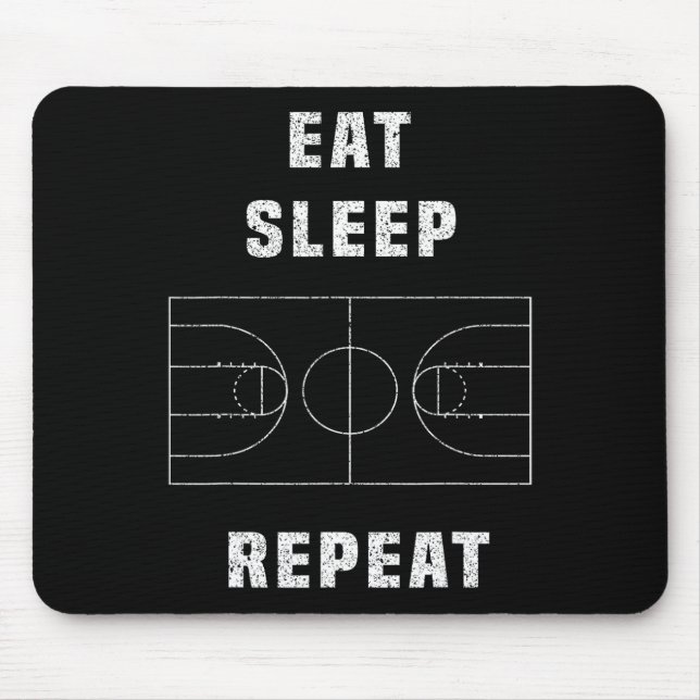 Tapis De Souris Mangez le sommeil Bysketbyll Répéter (Devant)