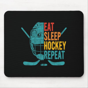 Tapis De Souris Mangez le sommeil Hockey Répéter Hockey amusant Ho