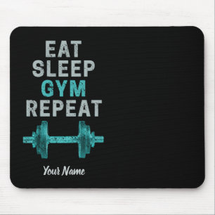 Tapis De Souris Mangez Sleep Gym Répéter Gymnastique Vintage Pour 