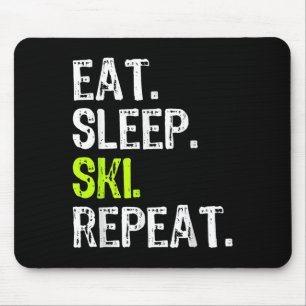 Tapis De Souris Mangez Sleep Ski Répéter Ski Skier Amateur de ski 