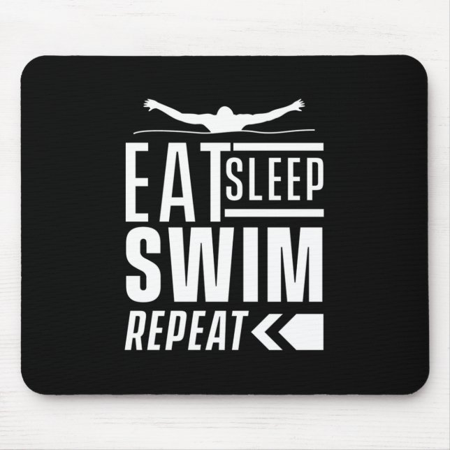 Tapis De Souris Mangez Sleep Swim Répéter (Devant)
