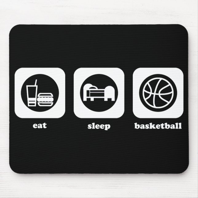 Tapis De Souris Mangez. Sommeil. Basket-ball. Mousepad (Devant)