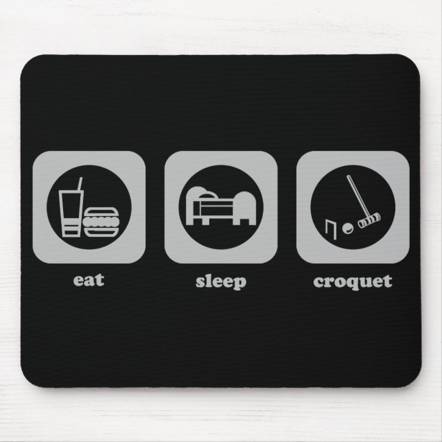 Tapis De Souris Mangez. Sommeil. Croquet. Mousepad (Devant)