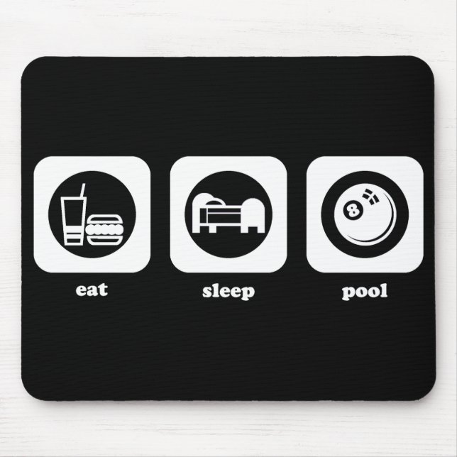 Tapis De Souris Mangez. Sommeil. Piscine. Mousepad (Devant)
