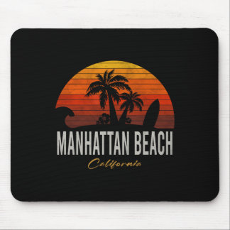 Tapis De Souris Manhattan Beach California Retro Surfer Vintage Be