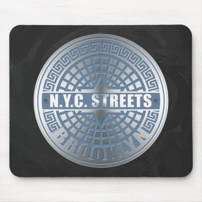 Tapis De Souris Manhole Cover Brooklyn Blue (Devant)