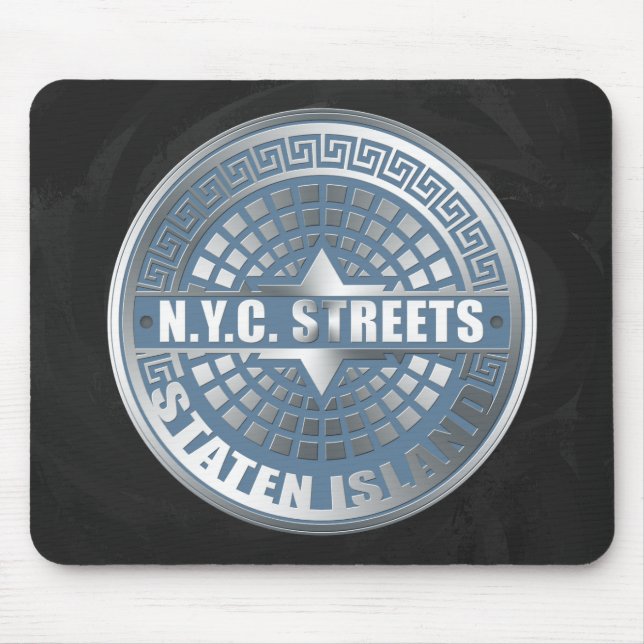 Tapis De Souris Manhole Staten Island Blue (Devant)