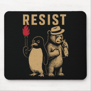 Tapis De Souris Manifestation de Pingouins Contre Tari