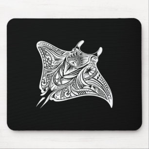 Tapis De Souris Manta Ray Polynesian Tribal Mer de tatouage