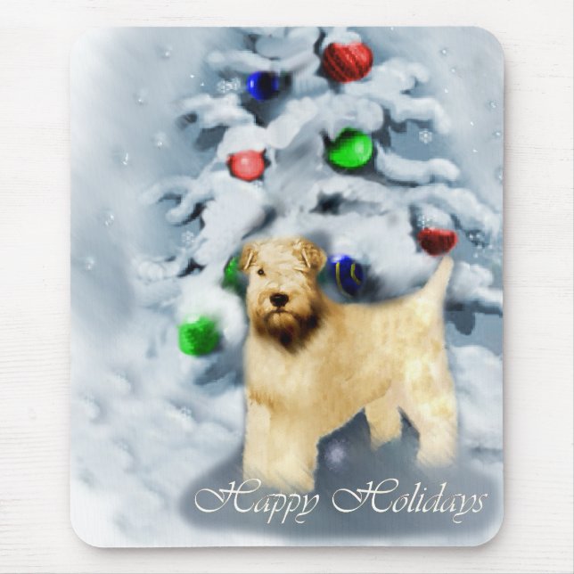Tapis De Souris Manteau doux Wheaten Terrier Noël (Devant)