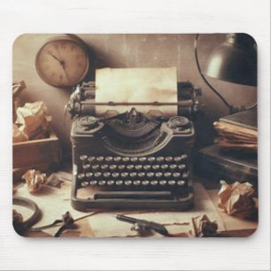 Tapis De Souris Manuelle Vintage Machine à écrire Brown Sepia
