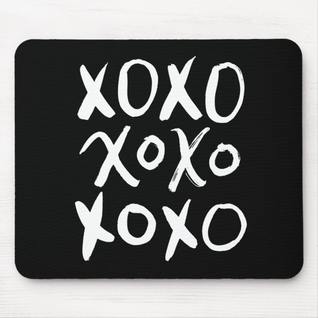 Tapis De Souris Manuscrit blanc de brosse de XOXO | (Devant)
