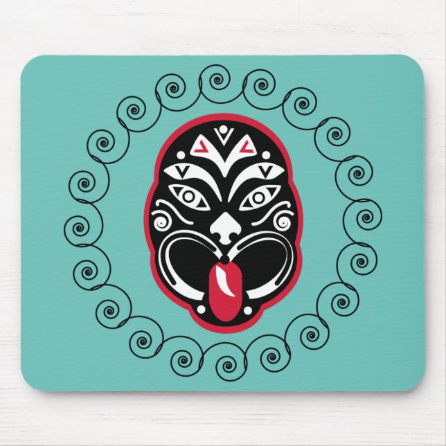 Tapis De Souris Maori Haka | Nouvelle-Zélande | Art natif | Décor (Devant)