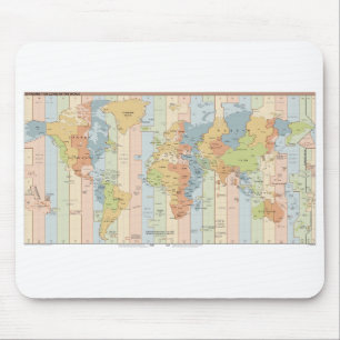 Tapis De Souris Map of World Time Zones