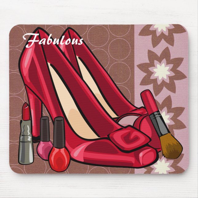 Tapis De Souris Maquillage et chaussures Mousepad (Devant)