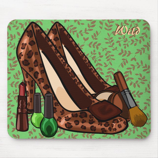 Tapis De Souris Maquillage SAUVAGE et chaussures Mousepad (Devant)