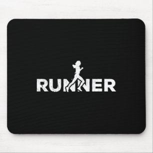 Tapis De Souris Marathon de course Silhouette Jogging