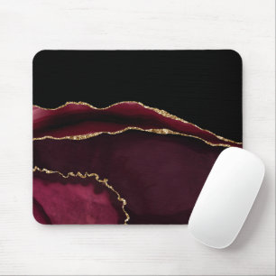 Tapis De Souris Marbre Agate Chic Black Purple Gold Parties scinti