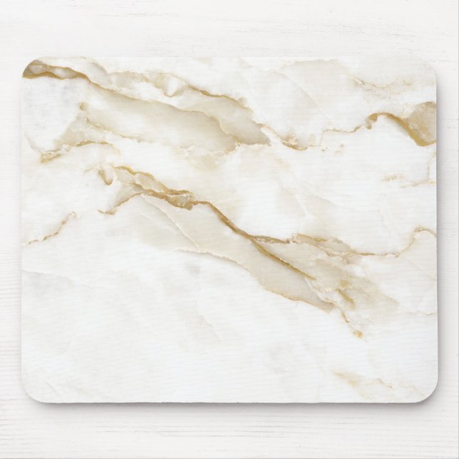 Tapis De Souris Marbre Blanc Minimaliste (Devant)
