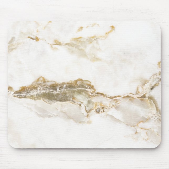 Tapis De Souris Marbre Blanc Minimaliste (Devant)