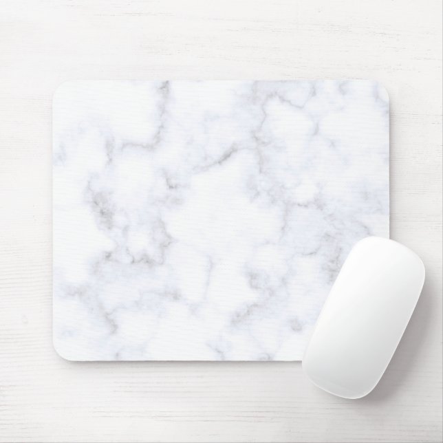 Tapis De Souris Marbre Blanc Moderne Élégant (Avec souris)