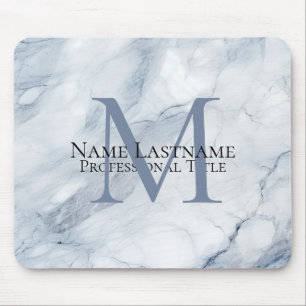 Tapis De Souris Marbre bleu clair élégant et personnalisé