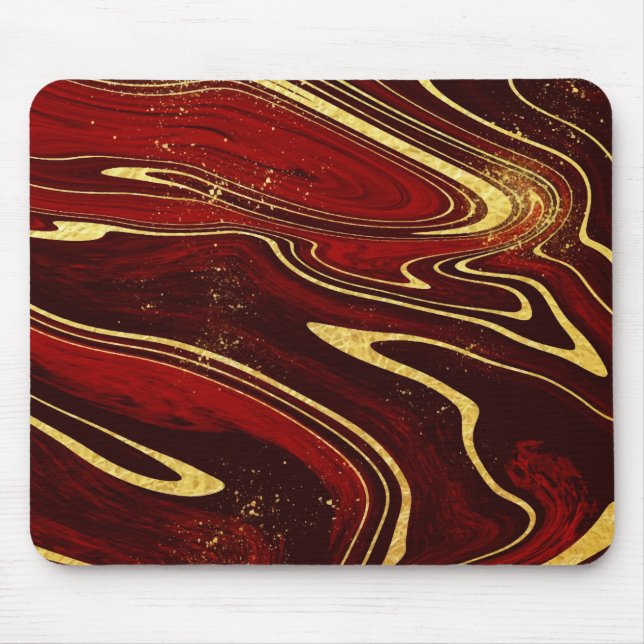 Tapis De Souris Marbre Bourgogne et Or (Devant)