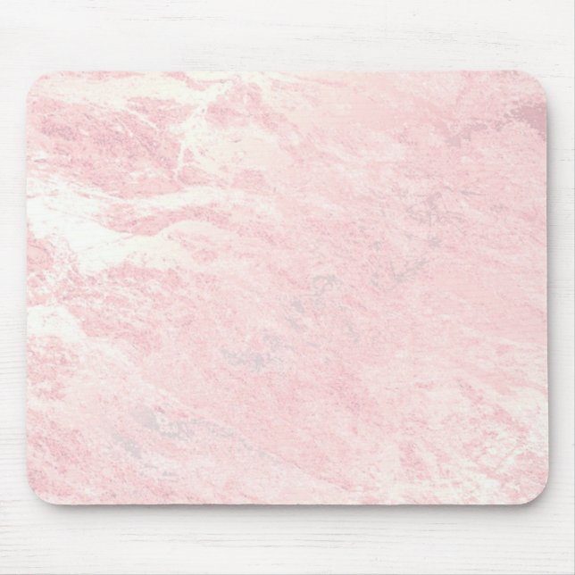 Tapis De Souris Marbre clair en pierre rose rose pastel (Devant)