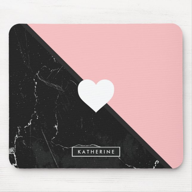 Tapis De Souris Marbre & Coeur mignon (Devant)
