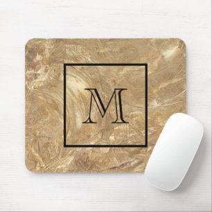 Tapis De Souris Marbre Crème Monogrammé Homme
