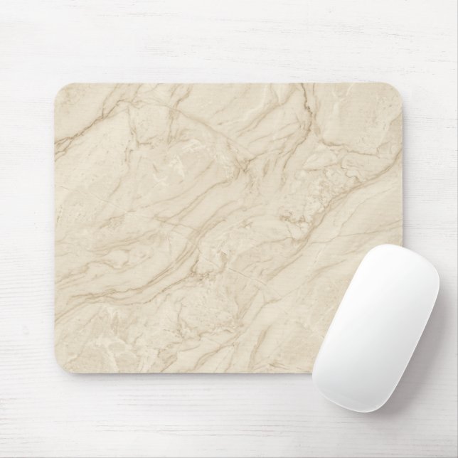 Tapis De Souris Marbre Crème Pierre Élégant Doux Style Moderne (Avec souris)