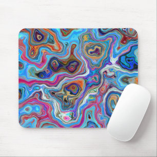 Tapis De Souris Marbre d'agate moderne Elégant bleu motif tendance