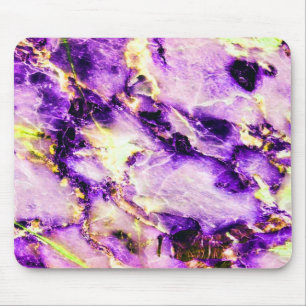 Tapis De Souris Marbre élégant coloré violet rose et or