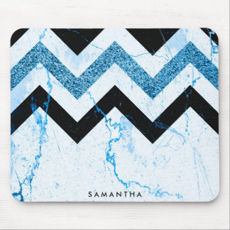 Tapis De Souris Marbre et Parties scintillant Chevron