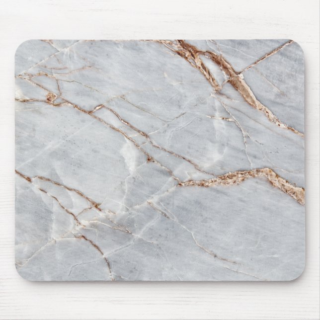 Tapis De Souris Marbre géométrique gris or cool (Devant)