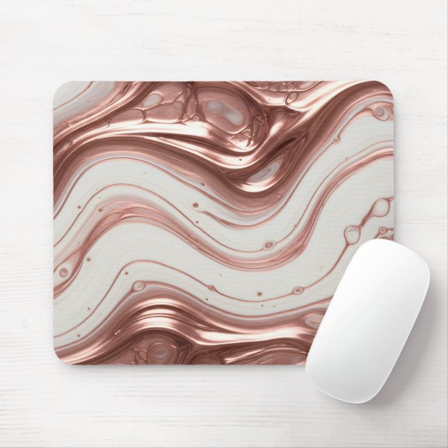 Tapis De Souris Marbre Liquide Métallisé Rose Gold (Avec souris)
