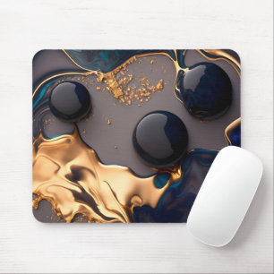 Tapis De Souris Marbre Liquide Or de Minuit